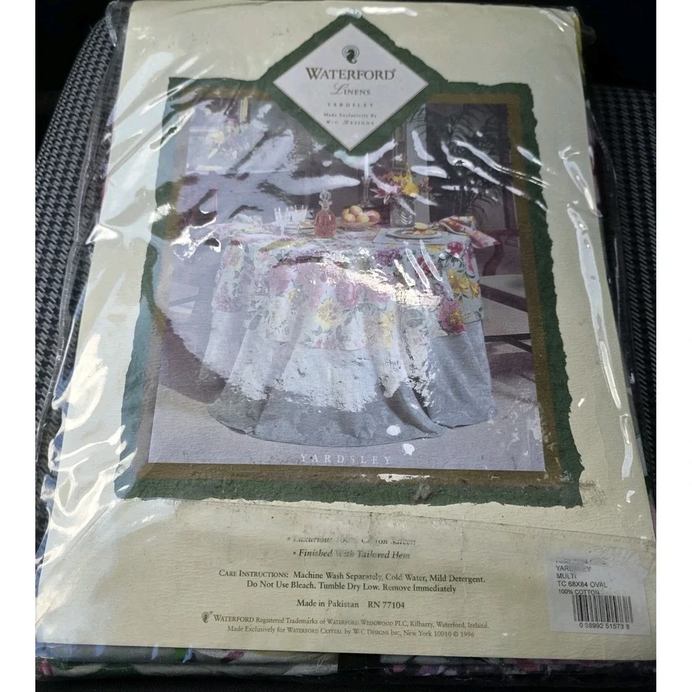 Vtg NEW Waterford Table Linens YARDSLEY 68 X 84 OvaHEAVY Cotton Sateen